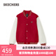 斯凱奇（Skechers）秋季男女同款撞色棒球服外套L125U042 漿紅色/03LC XL