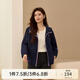 纖莉秀【休閑運動連帽外套】大碼女裝寬松百搭開衫胖mm2025秋新款0965 藏藍色 XL