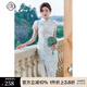 固執(zhí)（OBSTINATE）【特價】夏季新款中國風(fēng)蕾絲短袖旗袍中長連衣裙42632QP07996淺綠色160/80A/S