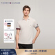 TOMMY HILFIGER【透氣舒適】夏季男裝珠地網(wǎng)眼撞色袖口修身短袖POLO衫JA239 米白色AWD XL （推薦：155-160斤）