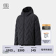 KOLON SPORT/可隆輕量羽絨服 男子便攜防風保暖露營連帽鵝絨夾克 LHDJ4WTK31-CC 炭黑 2XL 185/104A