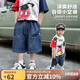 Disney baby迪士尼男童短褲兒童褲子中小童裝夏季休閑純棉牛仔褲 深藍(lán)  110 