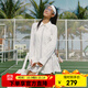 艾萊依（ERAL）防曬服2025夏季新款防曬衣UPF100+涼感原紗女修身戶(hù)外運動(dòng)連衣裙 浮云白 M 160