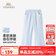 英氏（YEEHOO）女童褲子兒童七分褲夏季時尚透氣休閑風(fēng)喇叭褲夏裝新款中大童裝 糖果周末淺蘭 170