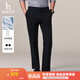 哈吉斯（HAZZYS）男裝 秋冬款斜紋直筒長(zhǎng)褲【磨毛內(nèi)里】保暖休閑褲男ATDZP0BDP61 深藏青色DN 37 （180/88A）