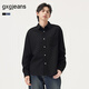 gxg.jeans男裝 多色口袋設計基礎通勤商務(wù)長(cháng)袖襯衫打底 25秋新品 黑色 M (170)