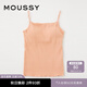 moussy 女裝新款U型領(lǐng)帶胸墊修身針織吊帶衫女010GSS80-0400 131淺橙色 均碼