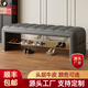 輕奢換鞋凳家用門(mén)口進(jìn)門(mén)穿鞋凳北歐入戶(hù)軟包沙發(fā)凳可坐式長(cháng)條凳 大象灰色 100cm*40cm*45cm【全真皮】
