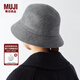 無(wú)印良品（MUJI）羊毛 麥爾登呢 漁夫帽 女帽子 秋冬 DBC41A4A 灰色 57-59cm
