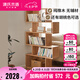 源氏木語(yǔ) 源氏木語(yǔ)實(shí)木書架落地日式置物架家用書柜簡(jiǎn)約儲(chǔ)物柜客廳隔斷 （原木色）0.9米書架
