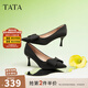 他她（TATA）高跟鞋女細跟尖頭通勤單鞋工作鞋女款春商場(chǎng)同款UCS02AQ4 黑色 36