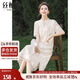 絲柏舍立領(lǐng)連衣裙2025夏裝新款A(yù)字中長(zhǎng)款優(yōu)雅大碼女裝旗袍裙