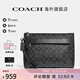 COACH/蔻馳 官方授權(quán) 新款男士時尚休閑手拿包圣誕節(jié)禮物情人節(jié)禮物 黑色F29508CQBK