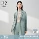 玖姿（JUZUI）職業(yè)翻領(lǐng)西裝女裝春款休閑通勤OL風(fēng)外套純色 綠色系 2XL