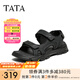 他她（TATA）運動休閑涼鞋男戶外厚底真皮沙灘鞋2025夏季新款27B17BL5 黑色 41