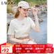 LAGOGO【涼感抗菌】索羅娜短袖T恤女拉谷谷夏季簡(jiǎn)約圓領(lǐng)正肩上衣 米色(T2) XL
