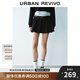 UR2025夏季新款女裝復(fù)古撞色拼接腰帶牛仔半裙UYU850068 靛藍 (偏短) XS