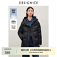 迪賽尼斯（DESIGNICE）冬季新款鴨絨通勤連帽拉鏈長袖中長羽絨服外套女 黑色 S 建議拍前聯(lián)系客服確認(rèn)