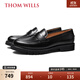 THOM WILLS便士樂(lè )福鞋男士夏季商務(wù)休閑皮鞋英倫風(fēng)懶人一腳蹬真皮舒適男鞋 黑色小牛A5152 39 /6.5碼