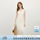 范思藍恩度假風(fēng)重工鏤空無(wú)袖針織長(cháng)裙女2025夏新款吊帶2668 梔子白 XL