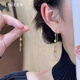 LnieerS925銀亮片流蘇耳線(xiàn)女18K金色耳環(huán)輕奢小眾設計感百搭氣質(zhì)耳飾品 金色圓片流蘇耳線(xiàn)【925銀】