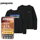 巴塔哥尼亞（Patagonia） 女士棉混紡圓領(lǐng)長(cháng)袖T恤L/S P-6 Logo 37603 BLK S