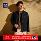 HLA海瀾之家?jiàn)A克男翻領(lǐng)國民臻品按扣門(mén)襟休閑外套男春秋HWJAD3W261A 黑色U1 XL 180/96A推薦151~164斤