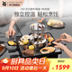 WMF 德國福騰寶電燒烤爐 家用多功能料理鍋烤肉鍋電烤爐煎烤盤(pán)無(wú)煙不粘煎烤一體電熱鍋多用途鍋 3合1多功能料理盤(pán)（電烤盤(pán)） 1層