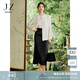 玖姿·安娜蔻優(yōu)雅新中式鈴蘭花醋酸A字裙半身裙女2025春季新款 素黑 M