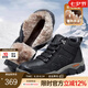 駱駝（CAMEL）高幫登山鞋男款新款冬季加絨真皮防寒保暖戶(hù)外徒步鞋男 G13W307083 黑色【絨里】 41