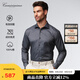 愷米切（CAMICISSIMA）意大利品牌男士襯衫 四季免燙 6色可選 免燙長(zhǎng)袖襯衣 商務(wù)正裝男 黑灰（常規(guī)）IBC4P001MRY88 41