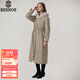 BESNOS意大利定制貂皮內膽派克服女加長(cháng)款可拆卸水貂毛尼克服整貂皮草冬 卡其色 進(jìn)口丹麥整貂內膽 M /95斤-115斤
