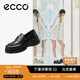 愛步（ECCO）樂福鞋 時尚厚底增高休閑皮鞋女 蹤跡30女鞋系列220723 黑色 39