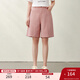 纖莉秀【舒適松緊后腰百搭五分牛仔短褲】大碼女裝胖mm2025夏新款1628 粉色 3XL