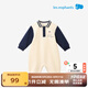 麗嬰房新生兒衣服男女寶寶連身衣嬰幼兒連體衣哈衣爬服秋季新款 藏青撞白 80cm 1歲