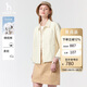 哈吉斯（HAZZYS）女裝 素色休閑外套型襯衫ASCSK1CAX11 淺米色LI L(165/88A40)