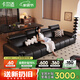 卡爾適黑色真皮沙發(fā)客廳2025新款小戶型調(diào)節(jié)大象耳朵意式直排沙發(fā)花弄影 【云端舒適坐感】3.1米多人位 【S級(jí)頭層黃牛皮】豪華版