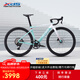 喜德盛公路車25-AD350碳纖前叉功率計(jì)齒盤(pán)鋁合金氣動(dòng)車架 流光青 480