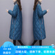 暖冬鴨鴨羽絨棉服女2025秋冬新款中長(cháng)款韓版大碼寬松加厚棉衣過(guò)膝棉襖外套 孔雀藍 L  建議95-110斤