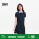 森馬（Semir）連衣裙女拼接格子假兩件學(xué)院風(fēng)2025夏季收腰polo裙107425114001