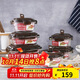 樂(lè )扣樂(lè )扣耐熱玻璃保鮮盒微波爐飯盒上班族學(xué)生便當盒帶氣孔餐盒六件套咖色