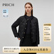 PRICH【90%鴨絨】時(shí)尚短款羽絨服冬季新款單排扣花呢外套女 19黑色 L 165