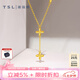 謝瑞麟（TSL）十字花系列5G工藝黃金項鏈女鎖骨鏈XQ325計價七夕禮物 工費1480元 3.85g