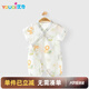 優(yōu)奇夏季新生兒衣服短袖和尚服竹纖維嬰兒夏裝薄款連體衣夏天哈衣爬服
