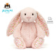 Jellycat害羞乳白色邦尼兔動(dòng)物毛絨玩偶安撫玩偶娃娃生日新婚禮物 花布胭脂粉色邦尼兔（徹蕊） Medium