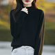 森馬（Semir）重磅加厚一線(xiàn)成衣純棉線(xiàn)針織打底衫女半高領(lǐng)無(wú)縫毛衣保暖線(xiàn)衫上衣 黑色 2XL 145-160斤