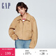 GAP女裝春秋刺繡LOGO高領(lǐng)復古機車(chē)夾克美式翻領(lǐng)外套429388