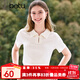 百圖betu女裝夏季新款T恤國風(fēng)盤(pán)扣翻領(lǐng)氣質(zhì)百搭短袖上衣女2407T28 淺杏色 L