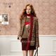 三彩獨醒2025冬季新款格紋毛呢大衣西裝寬松呢外套F 咖啡色格紋 L 165/88A
