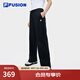 FILA FUSION斐樂(lè )潮牌針織長(cháng)褲男2025夏季新款時(shí)尚寬松收口休閑褲 【女】正黑色-BK L